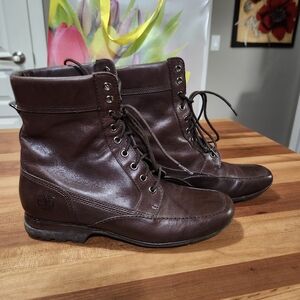 Excellent Condition, Timberland Smart Comfort  Womens Dark Brown Leather Boots.
